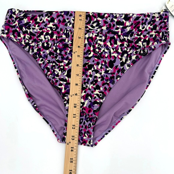 Mynah Womens High Rise Bikini Bottom Purple Cheetah Print XX-Large NWT - Picture 7 of 9